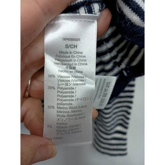 Madewell Womens Wool Blend Sweater Small Black White Mock Neck Pullover Preppy - Picture 5 of 8